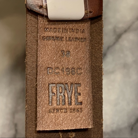Frye Men’s Genuine Leather Brown Stitched Belt - Picture 14 of 16